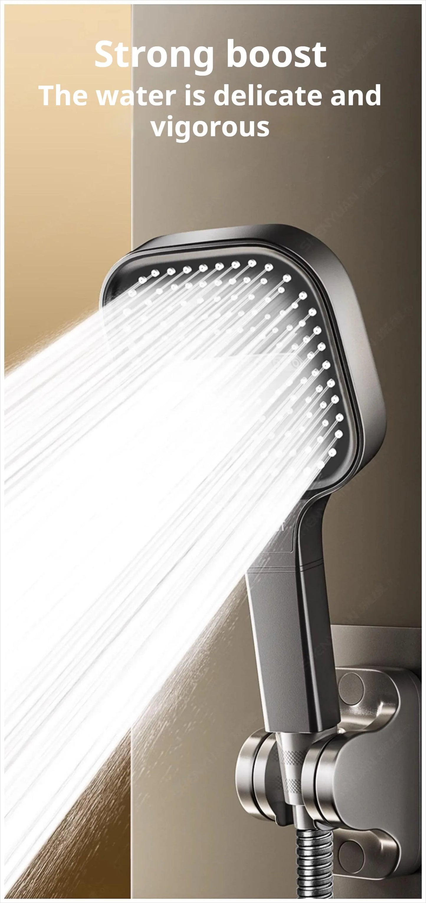 13CM Big Panel High Pressure Shower Head with Filter 3 Modes Large Flow Spray Rainfall Nozzle Square Bathroom ShowerHead