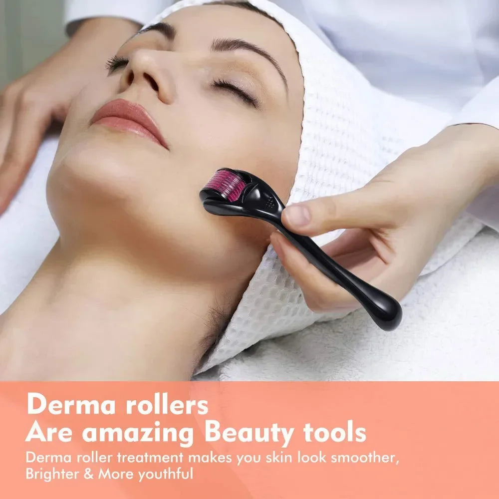 Derma Roller for Facial Body Hair Growth,540 Needles, Micro Face Roll Tool, Skin Beard, 0.2mm, 0.25mm, 0.3mm