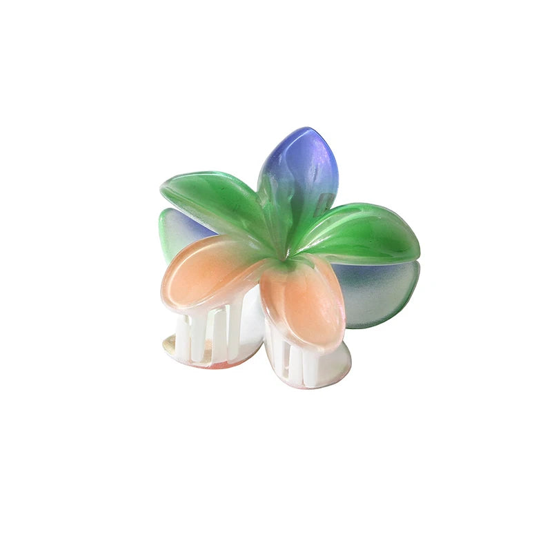 Pearl Light 8CM Summer Flower Hair Claw Clip Hairpin Barrettes Ponytail Holder Beach Head Accessories Women Girls Hair Clip