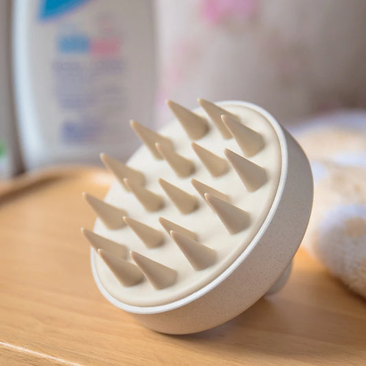 Hair Scalp Massager Brush Eco Friendly Hair Exfoliator Brush Wheat Straw Head Scrubber Silicone Scalp Massager Shampoo Brush