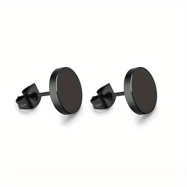 4-14 Pairs Earrings For Men, Black Earrings Mens Earrings, Stainless Steel Stud Earrings For Women Huggie Hoop Earrings Set