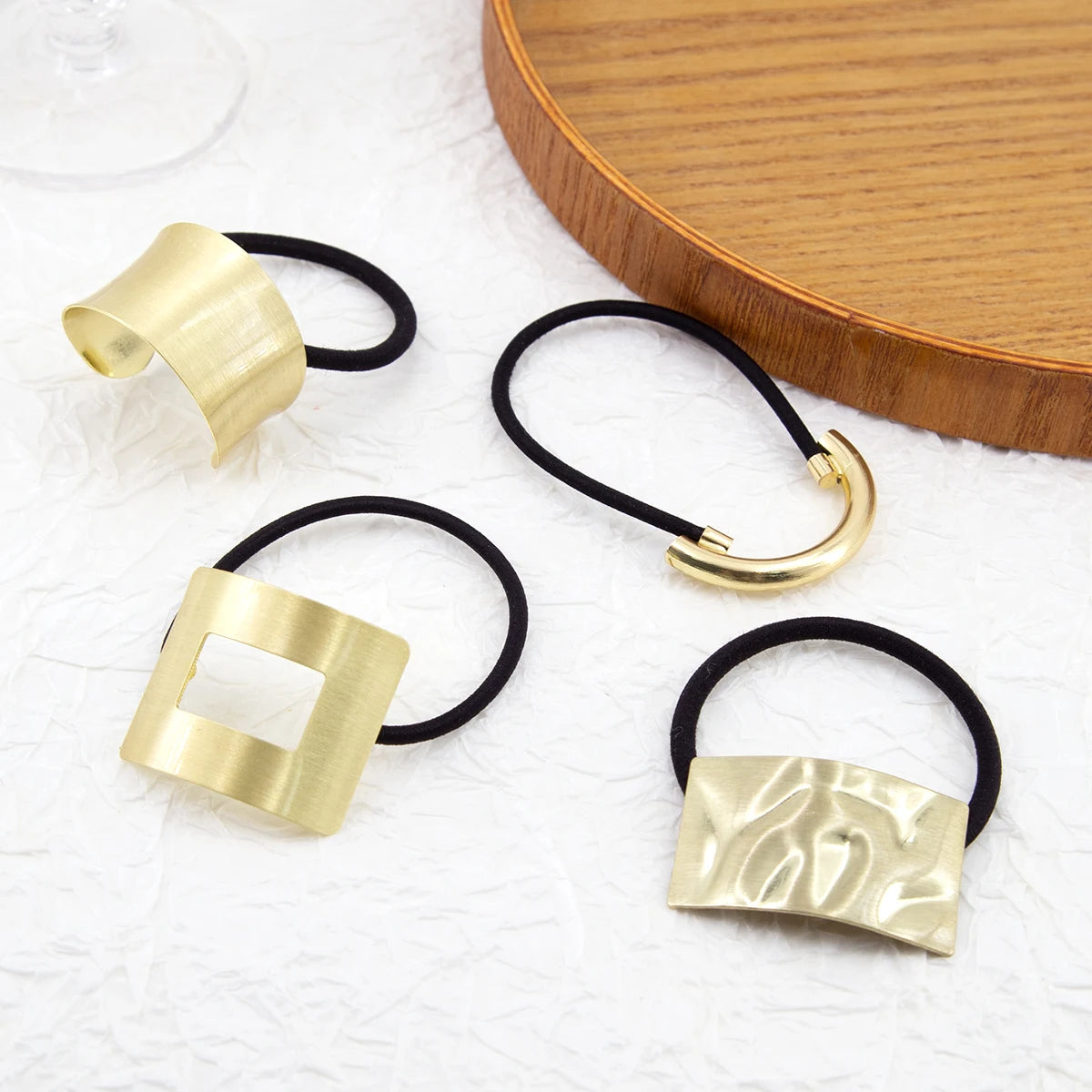 New Korea Women Hair Ropes Metal Hair Bands Ponytail Holder Rubber Band Gum for Hair Ties Scrunchies Hairband Hair Accessories
