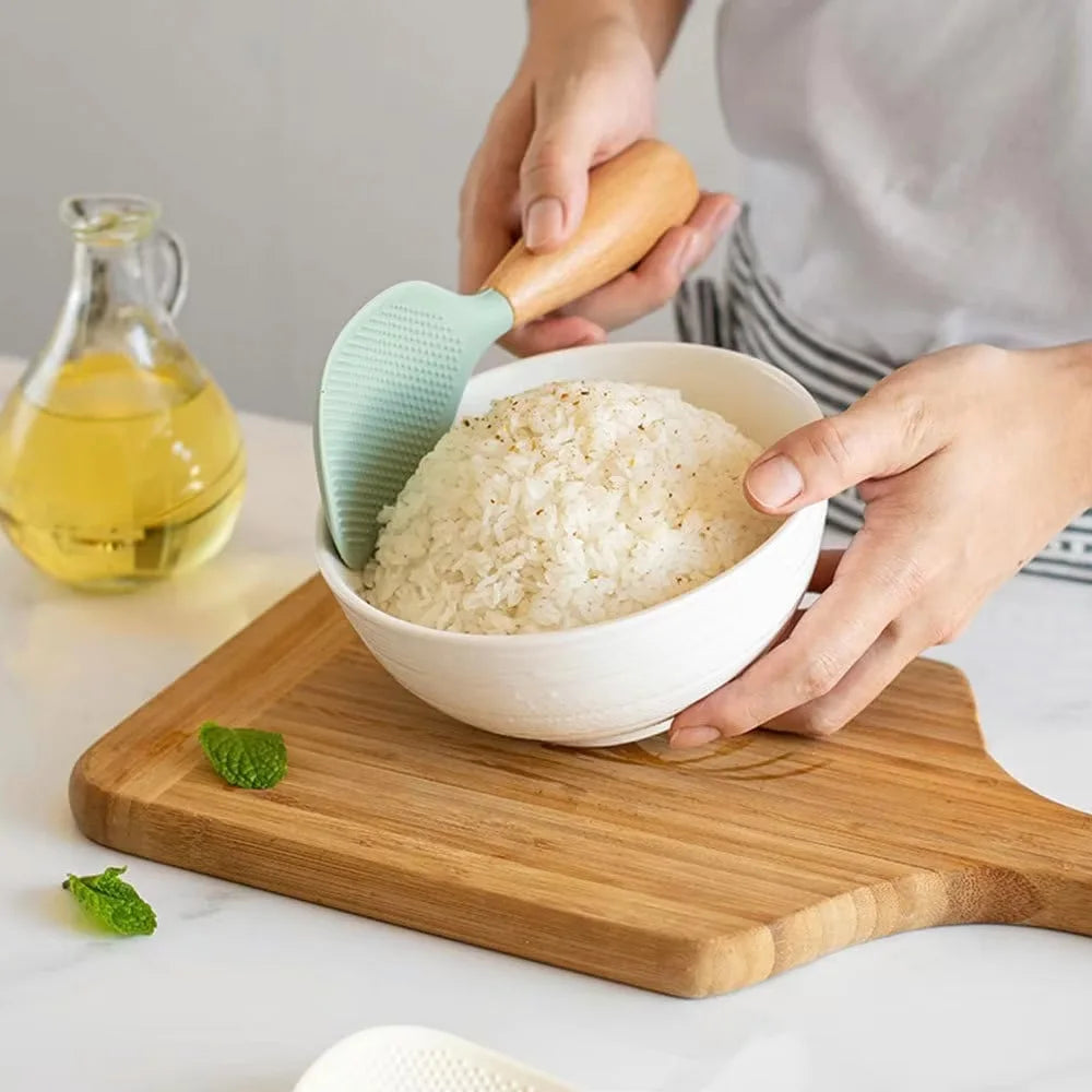 Silicone Rice Spoon, Silicone Spoon, Non Stick Cooking Spoon, Heat-resistant and Heat-resistant Rice Spoon, Reusable Small Tool