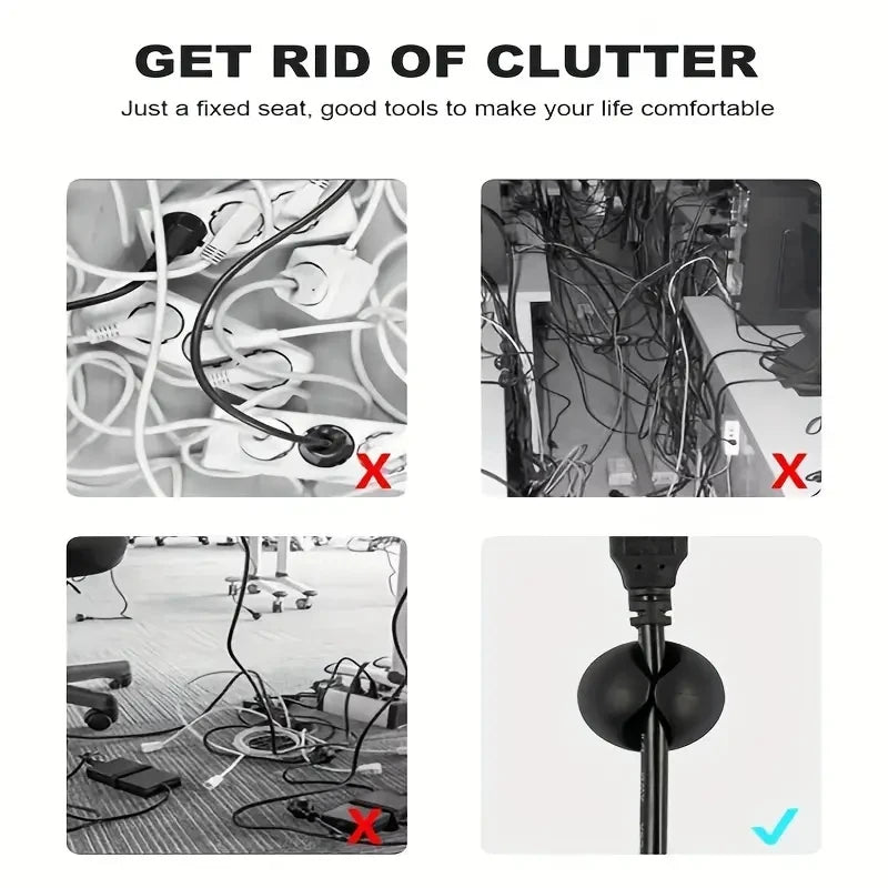 6-Pack Cable Clips Desktop Data Cable Clips Cable Clip Organizer For Home Cable Storage Devices Office And Car Charging Acce