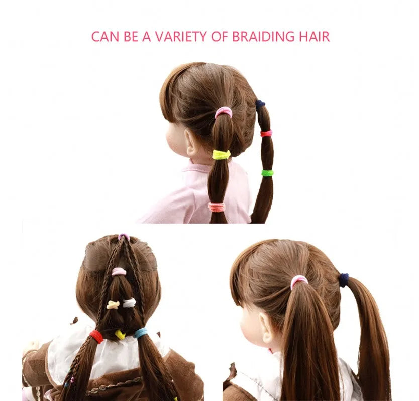 100/200PCS Women Girls Colorful Nylon Elastic Hair Bands Ponytail Hold Small Hair Tie Rubber Bands Scrunchie Hair Accessories