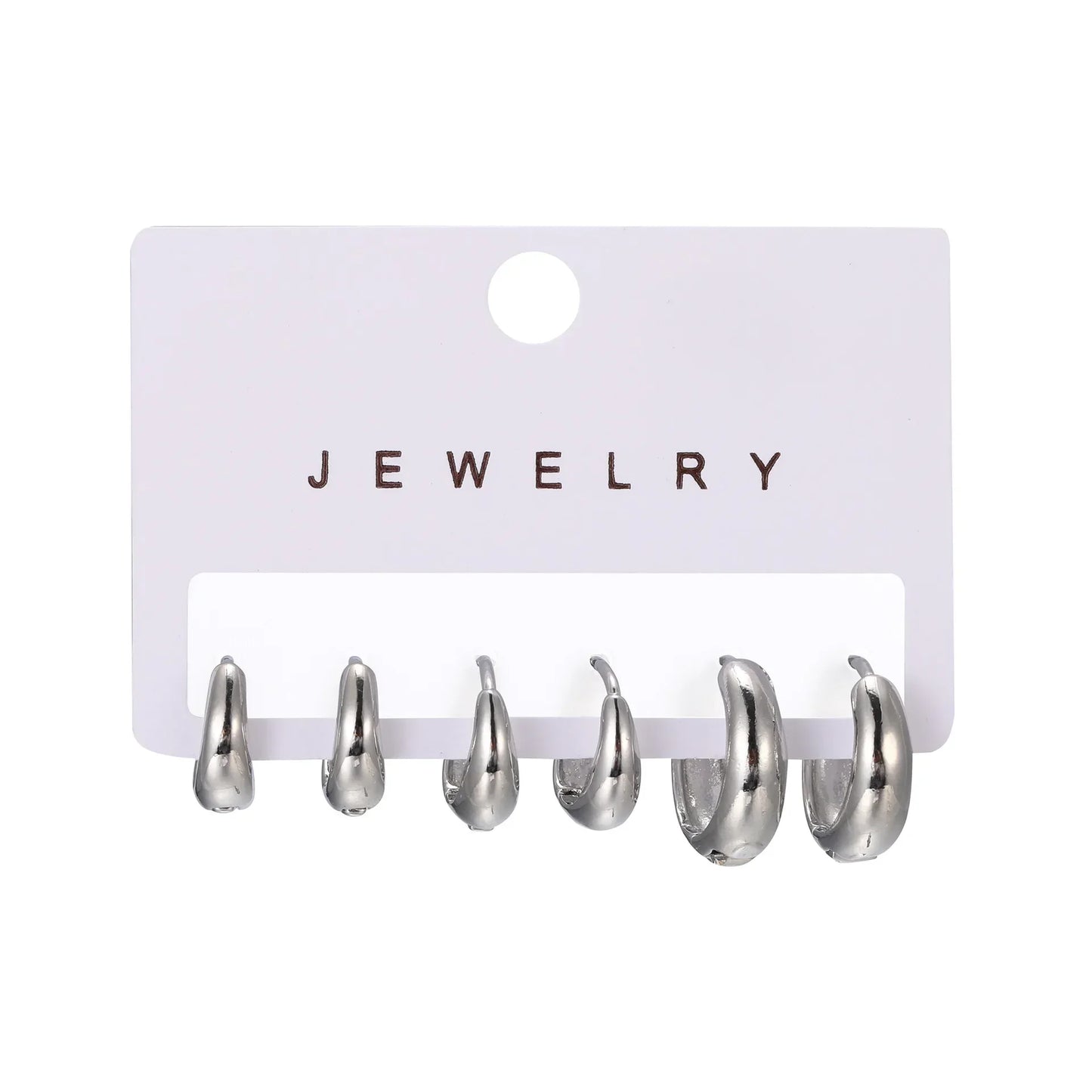 6Pcs/set copper metal Minimalist Huggie Hoop Earrings for Women Simple Metal Circle Small Earrings Punk Unisex Rock Jewelry