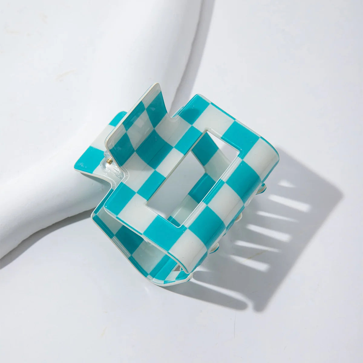 2inch Colorful Checkered Rectangle Hair Claw Clips For Women Girls Fashion Hair Clips For Styling Claw Clamps Hair Accessories