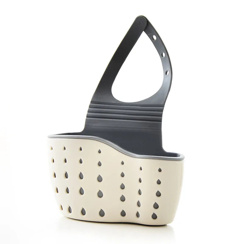 1-4PCS Household Adjustable Button Type Sink Drain Hanging Bag Kitchen Storage Shelf Faucet Sponge Twolayer Drain Hanging Basket