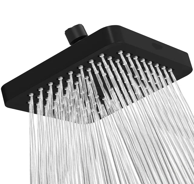 New 6 inches High Pressure Rain Shower Head with Arm 1min Installation Polished Chrome Rainfall Showerhead Anti-Clogging Nozzles
