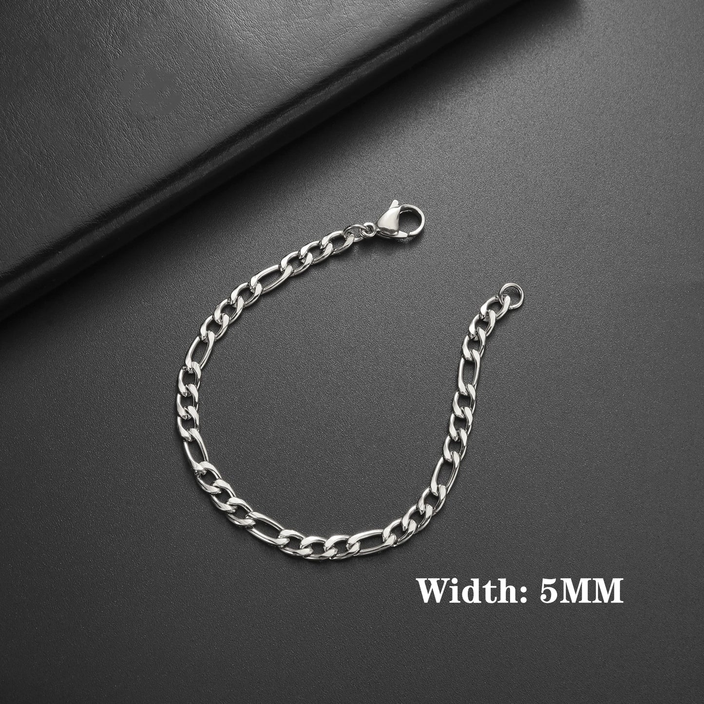 Lucktune Figaro Chain Bracelet for Men Women Stainless Steel Width 3-10 MM Bracelets Punk Jewelry Couple Gift Pulsera Hombre New