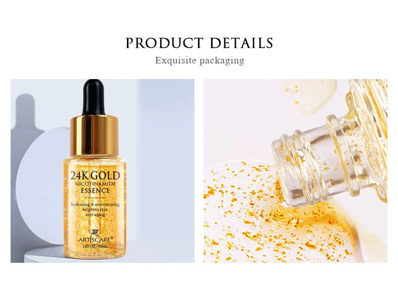 ARTISCARE 24K Gold Serum SET for Facial Care Eye Cream Moisturizing Face Essence Skin Care Products