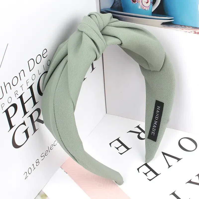 New Fashion Knotted Headbands for Women Solid Color Girls Cloth Hair Bands Wide Hairband Soft Hair Hoop Hair Accessories
