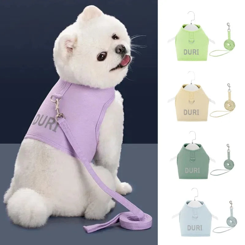 Pet Dog Cat Harness Lead Leash Set Adjustable Escape Proof Pet Kitten Vest Harness Puppy Dog Collar Small Dog Cat Pet Supplies