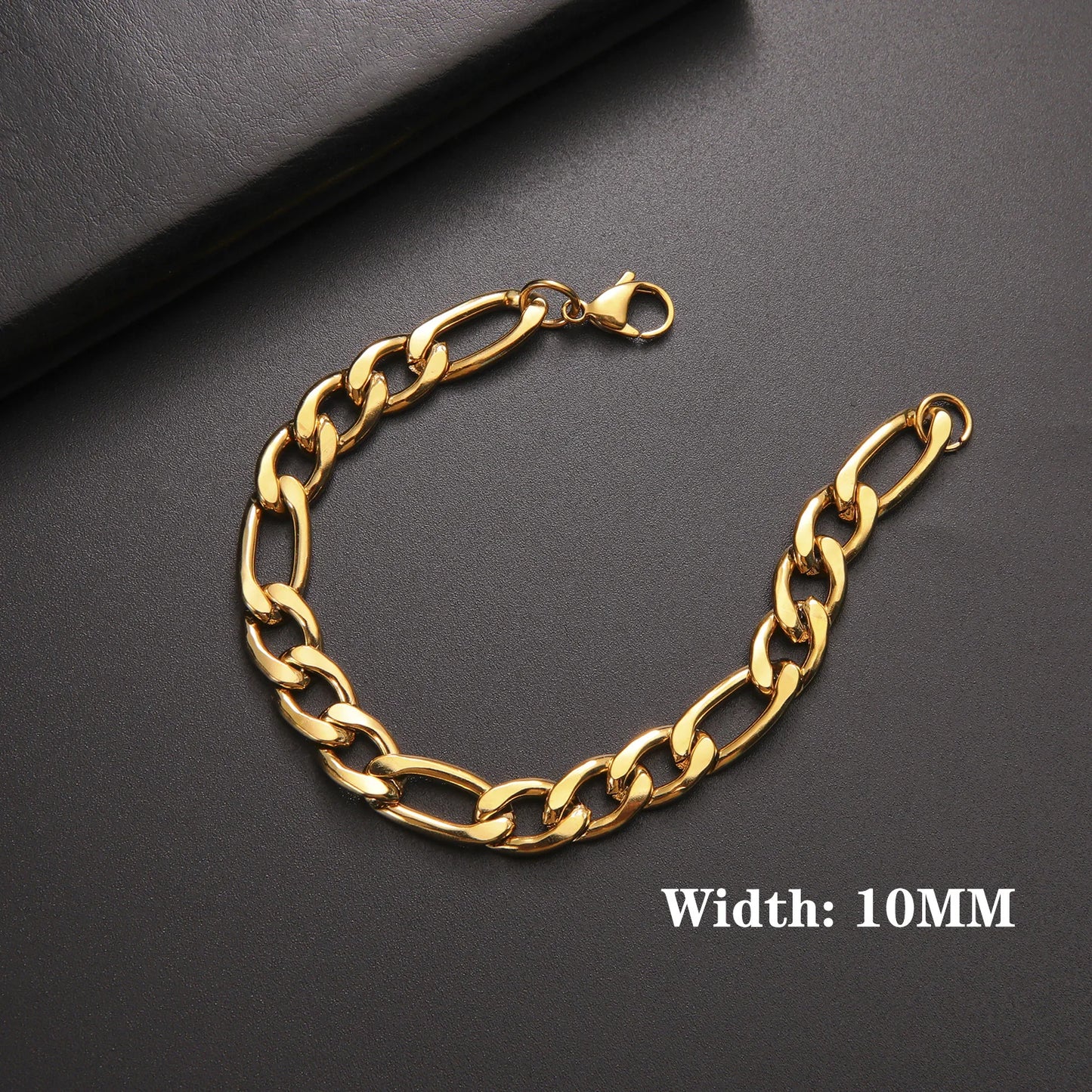 Lucktune Figaro Chain Bracelet for Men Women Stainless Steel Width 3-10 MM Bracelets Punk Jewelry Couple Gift Pulsera Hombre New