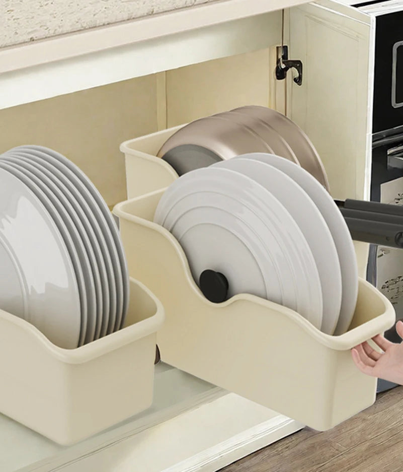 Cabinet Organizer With Pulley Seam Sundry Kitchen Organizer Household Office Large Capacity Multifunctional Cabinet Storage Boxe
