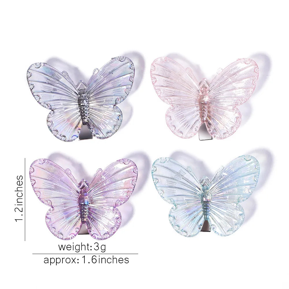 5Pcs/set Mermaid Color Fairy Butterfly Hair Clips For Women Girls  Colorful Hairpins Barrettes Headwear Fashion Hair Accessories