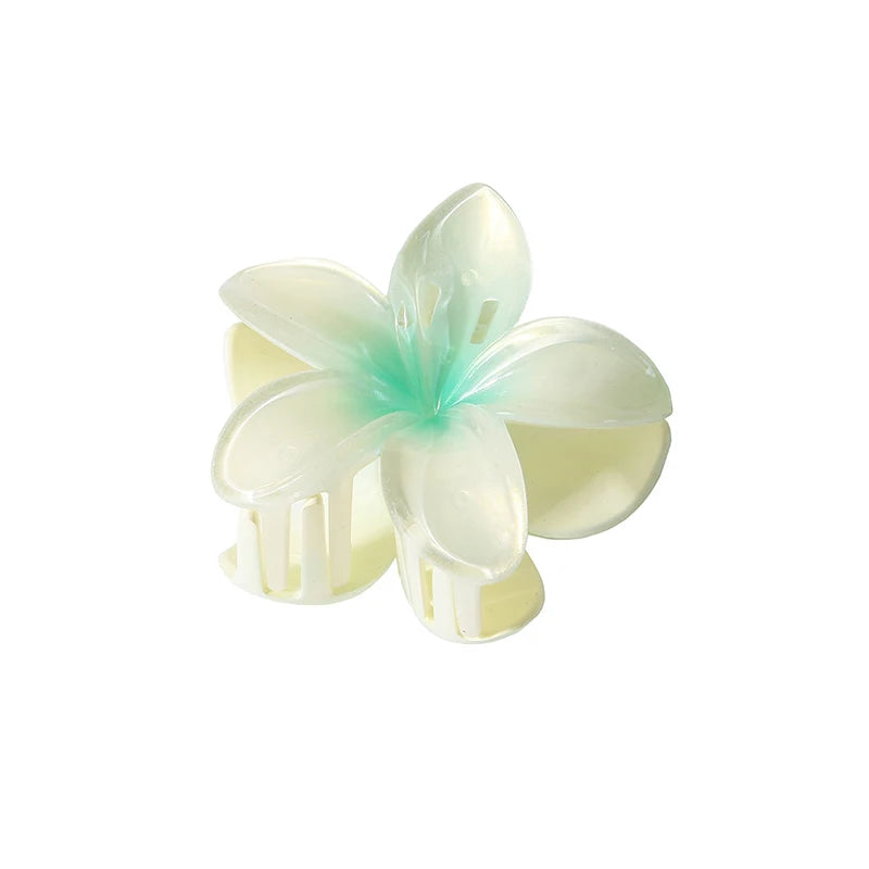 Pearl Light 8CM Summer Flower Hair Claw Clip Hairpin Barrettes Ponytail Holder Beach Head Accessories Women Girls Hair Clip
