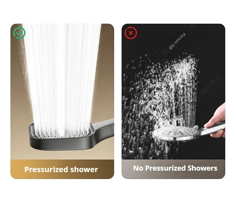 13CM Big Panel High Pressure Shower Head with Filter 3 Modes Large Flow Spray Rainfall Nozzle Square Bathroom ShowerHead