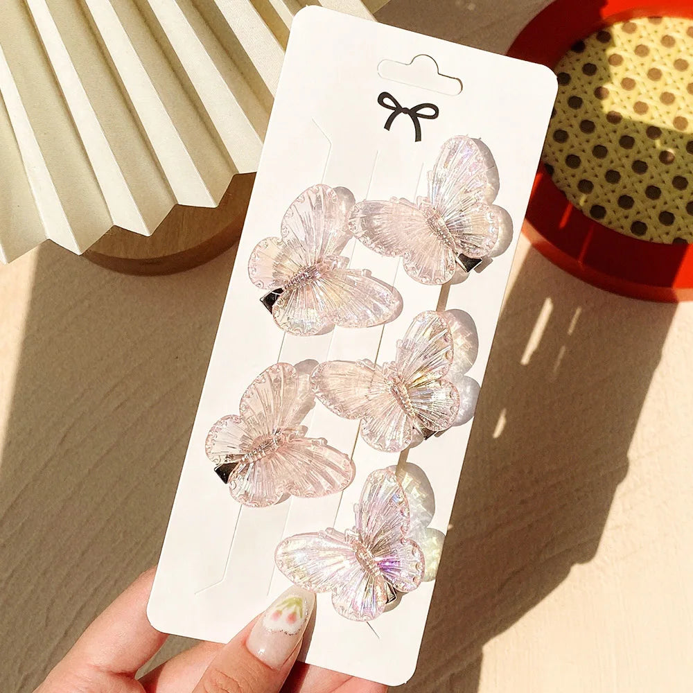 5Pcs/set Mermaid Color Fairy Butterfly Hair Clips For Women Girls  Colorful Hairpins Barrettes Headwear Fashion Hair Accessories