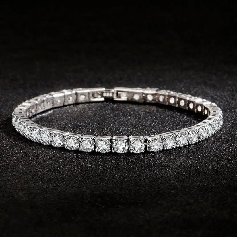 Charm Bracelets For Women High Quality S925 Silver Platinum Plated Moissanite Bracelet Simple Personality Wedding Jewelry Gift