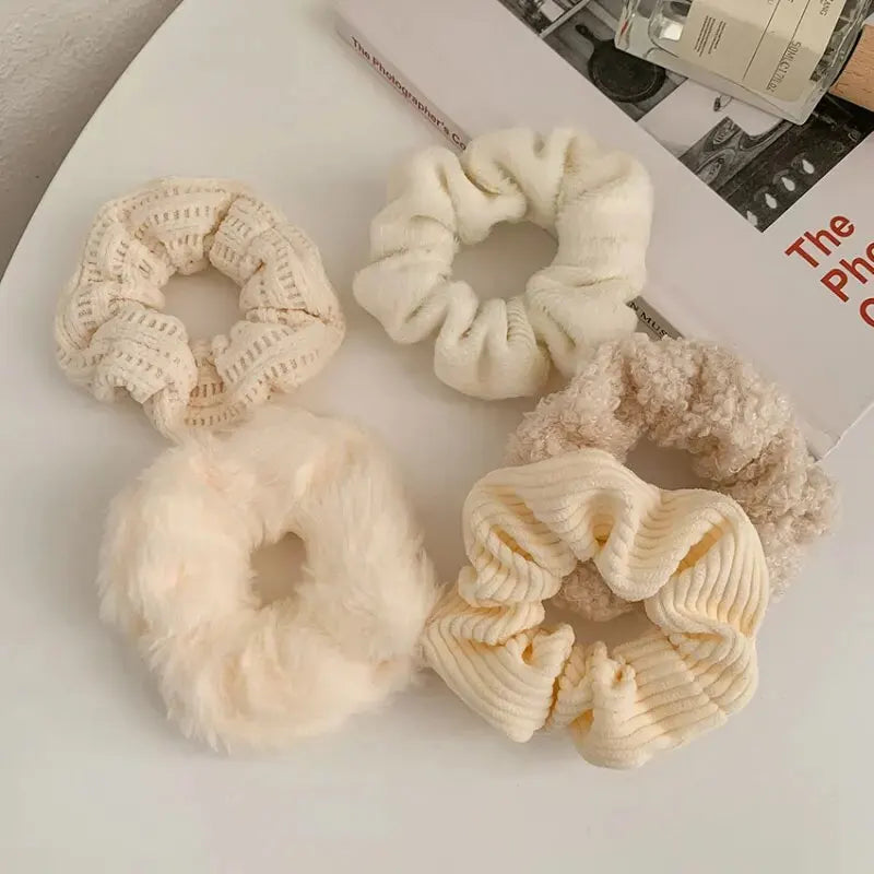 7/21 Pcs/Set Women Hair Scrunchies Set Plush Solid Hair Band for Girls Ponytail Holder Rubber Bands Hair Ties Hair Accessories
