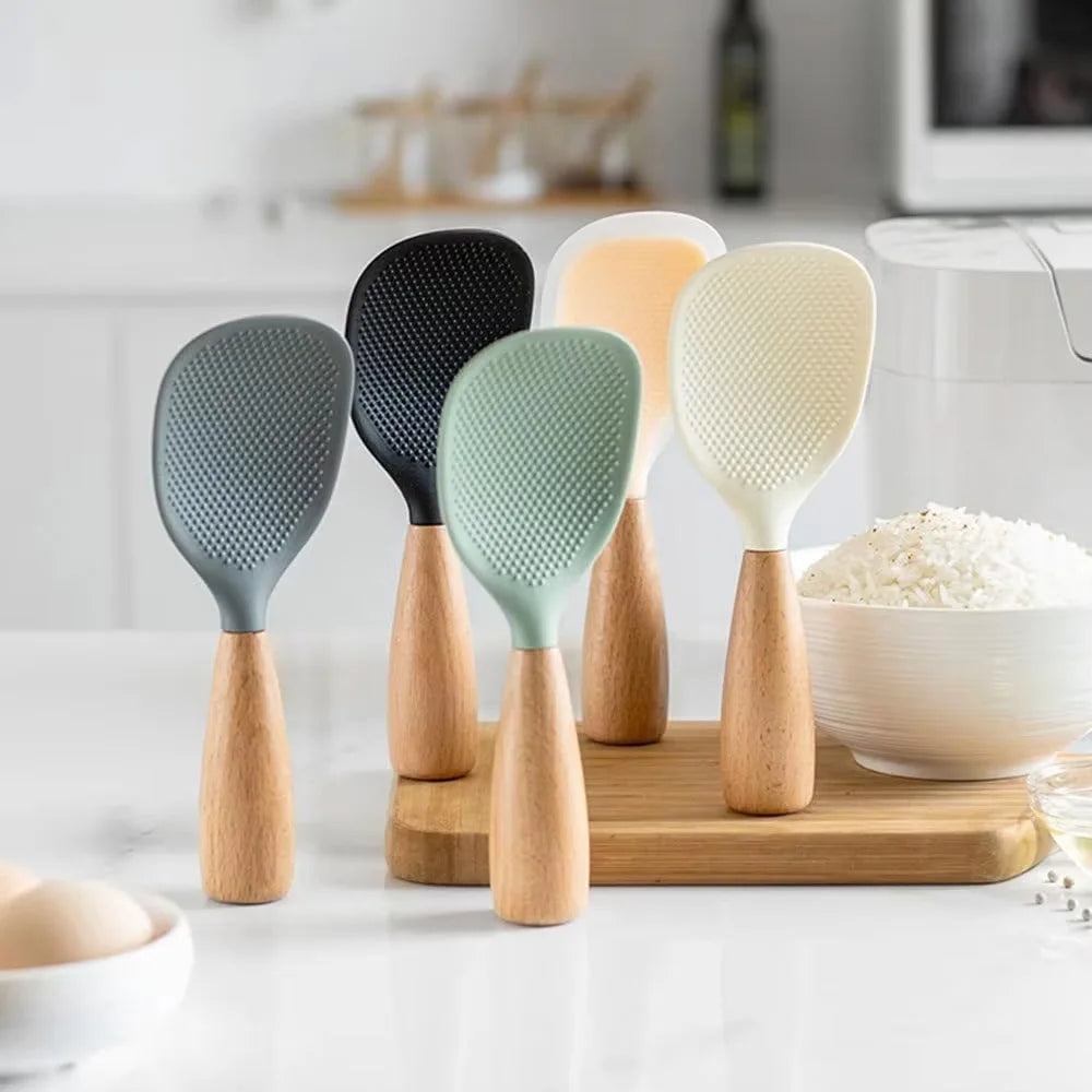 Silicone Rice Spoon, Silicone Spoon, Non Stick Cooking Spoon, Heat-resistant and Heat-resistant Rice Spoon, Reusable Small Tool