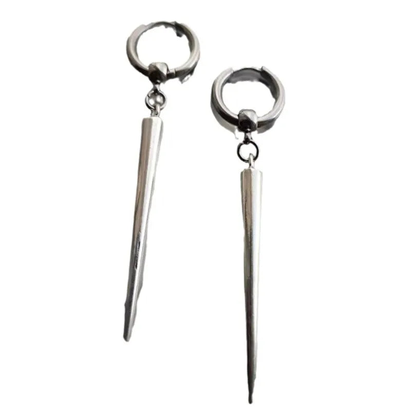 spike huggie hoop earrings, large spike, gothic earrings, punk, emo, alternative, women's earrings, mens jewelry