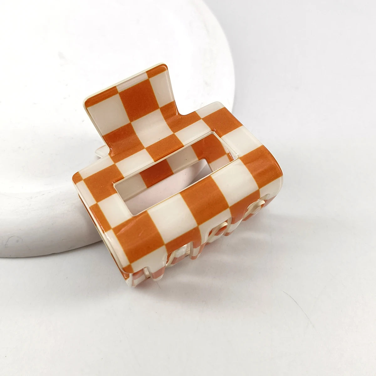 2inch Colorful Checkered Rectangle Hair Claw Clips For Women Girls Fashion Hair Clips For Styling Claw Clamps Hair Accessories