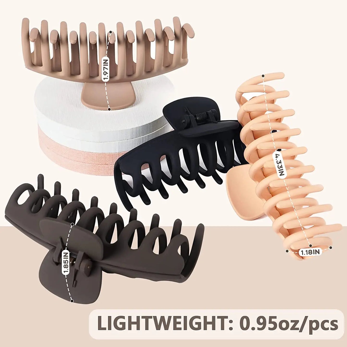 4PCS Hair Claw Clips 4 Inch Nonslip Large Crab Hairpins for Women Thin Hair Accessories Barrette Girls Gifts for Women