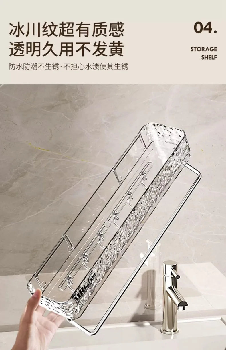 Bathroom Shelf No Drill Wall Mounted Toilet Organizer for Home Bathroom Storage