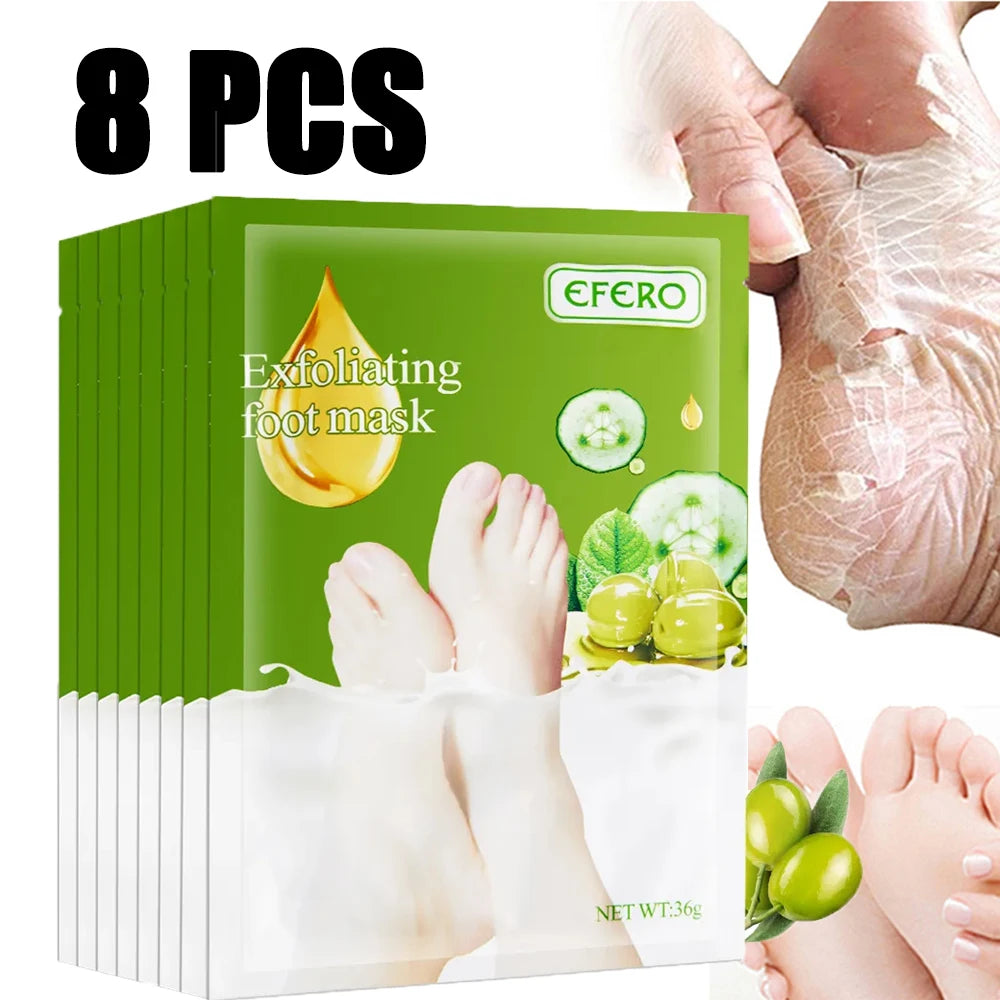 3/6/8 Pair Exfoliating Feet Mask Exfoliating Foot Peel Mask Socks Pedicure Peeling Dead Skin Remover Feet Mask Peel Moisturizing