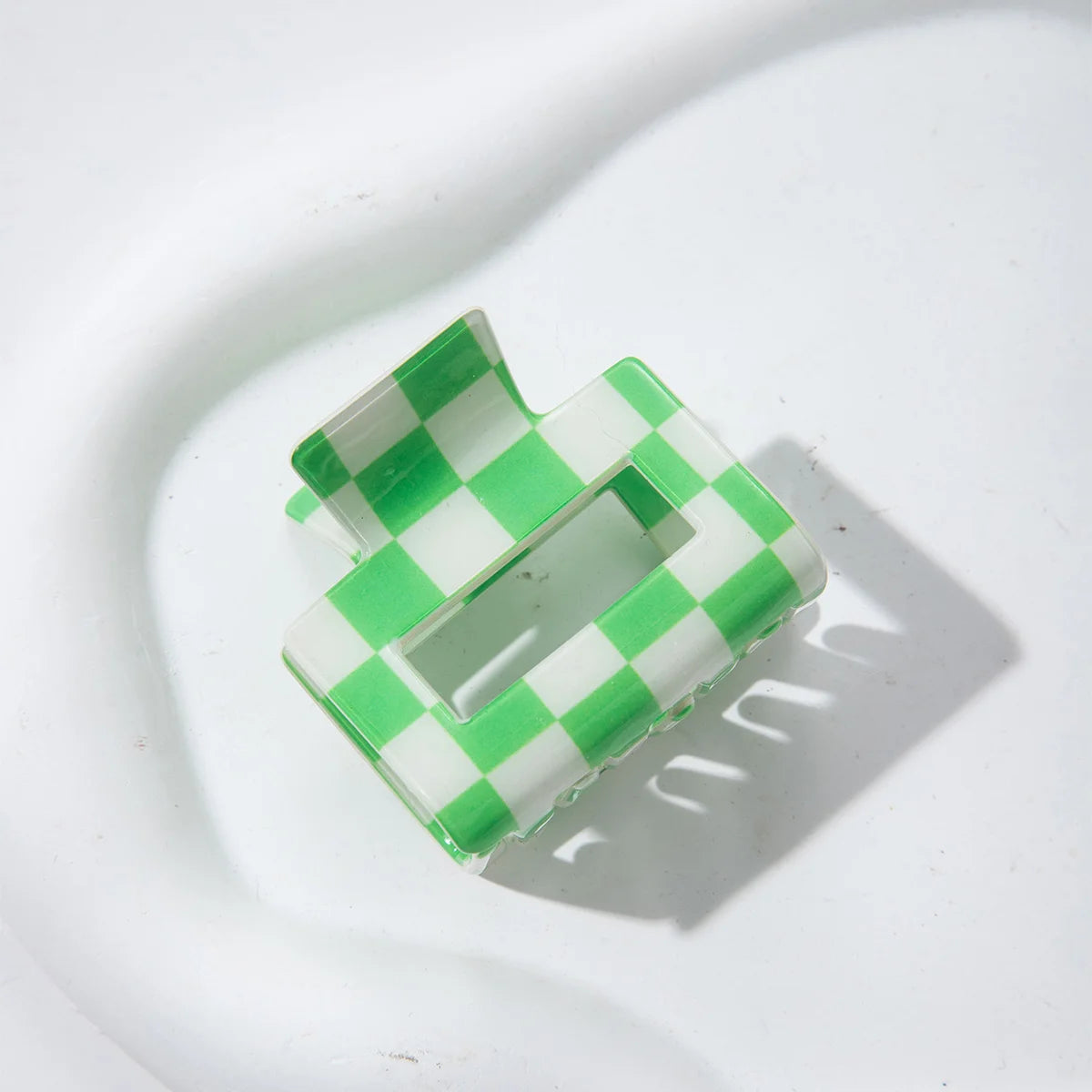 2inch Colorful Checkered Rectangle Hair Claw Clips For Women Girls Fashion Hair Clips For Styling Claw Clamps Hair Accessories