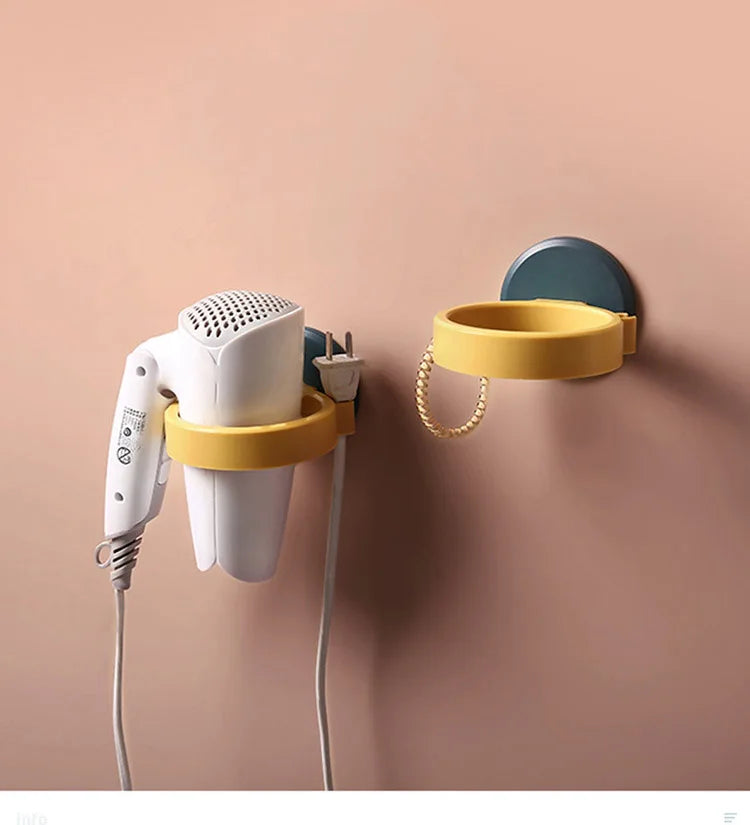 Hair Dryer Straightener Holder Wall Mounted Shelf with Strong Back Glue for Bathroom No Drilling Wire Hanger Strong Adhesive