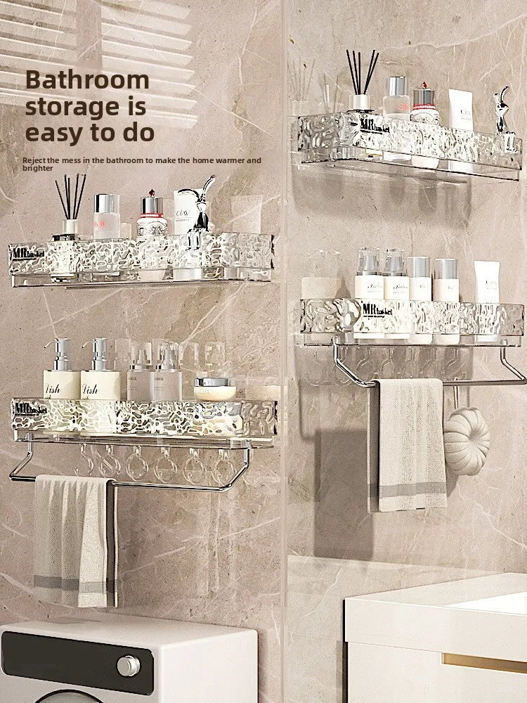 Bathroom Shelf No Drill Wall Mounted Toilet Organizer for Home Bathroom Storage