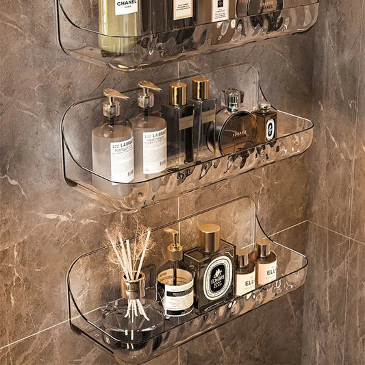Bathroom Washstand Shelf Acryli No Drill Organizer Shower Storage Rack Cosmetics Storage Rack Wall Mounted Toilet Shampoo Holder