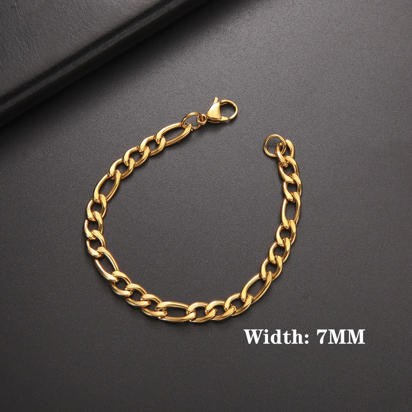 Lucktune Figaro Chain Bracelet for Men Women Stainless Steel Width 3-10 MM Bracelets Punk Jewelry Couple Gift Pulsera Hombre New