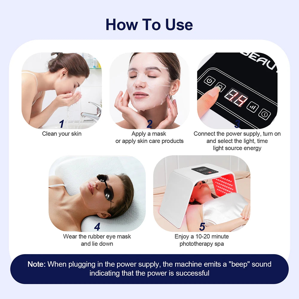 7 Colors LED Mask Face&Body Salon SPA Lamp Skin Moisturizing Rejuvenation  Anti Wrinkle Beauty Skin Care Equipment