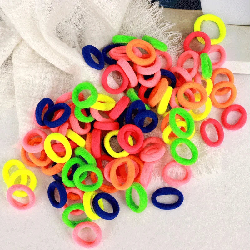 100/200PCS Women Girls Colorful Nylon Elastic Hair Bands Ponytail Hold Small Hair Tie Rubber Bands Scrunchie Hair Accessories