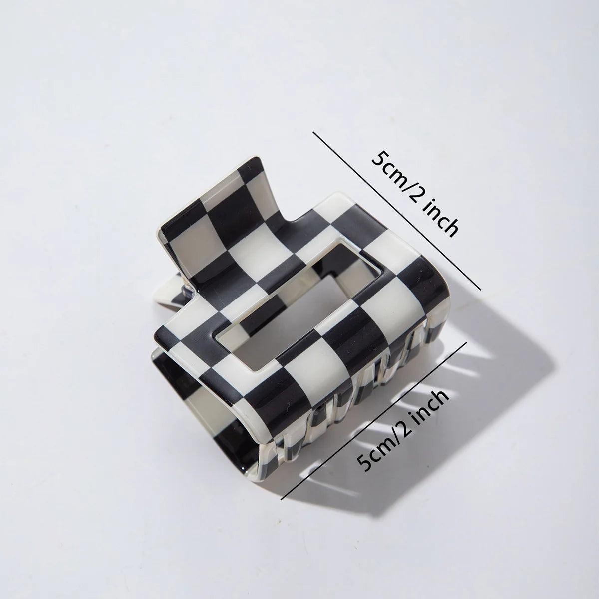 2inch Colorful Checkered Rectangle Hair Claw Clips For Women Girls Fashion Hair Clips For Styling Claw Clamps Hair Accessories