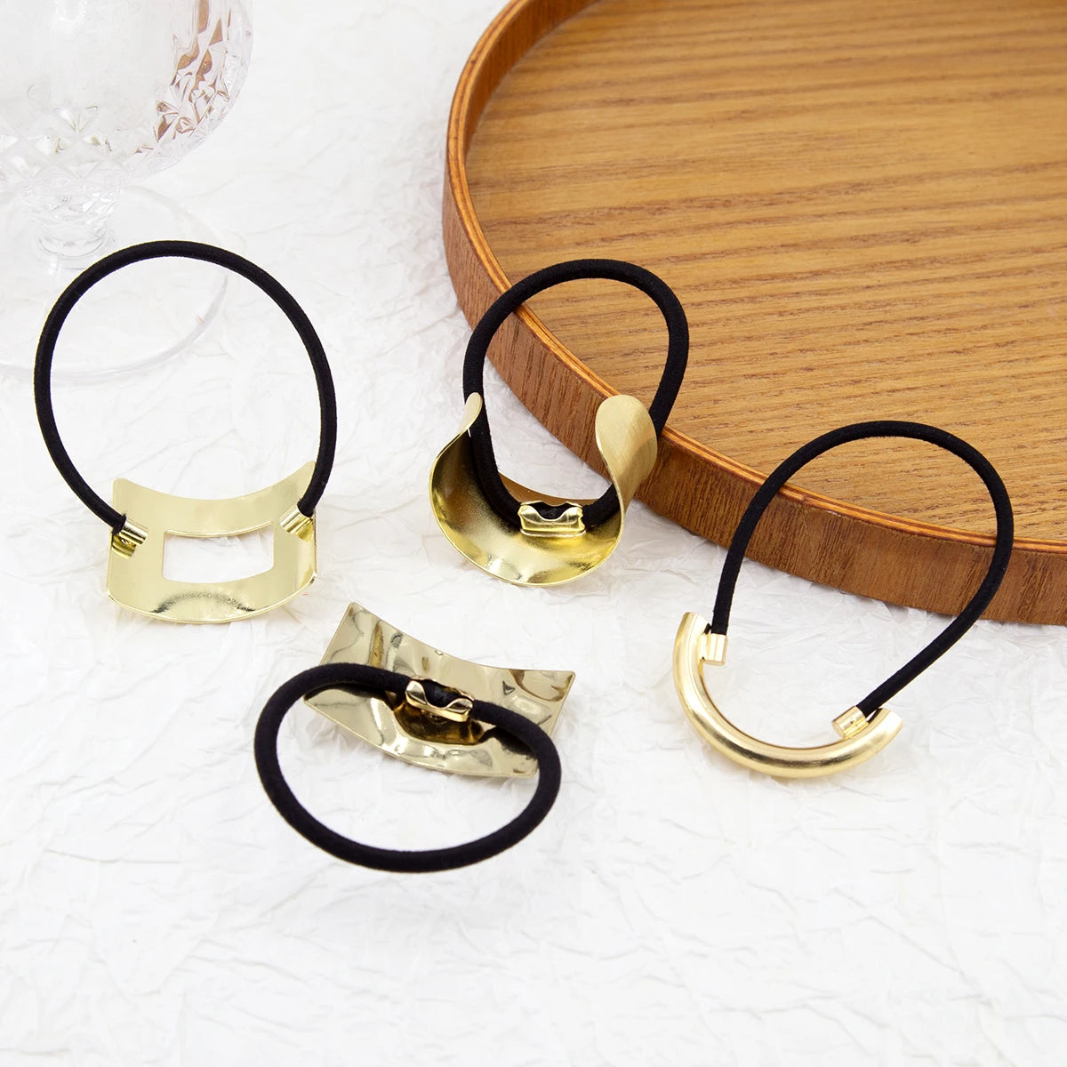 New Korea Women Hair Ropes Metal Hair Bands Ponytail Holder Rubber Band Gum for Hair Ties Scrunchies Hairband Hair Accessories