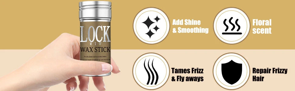 LOCKMIO Hair Wax Stick for Women and Kids Long Lasting Hold Pomade Control Broken Frizz Flyaway Styling Wax for Natural Wigs