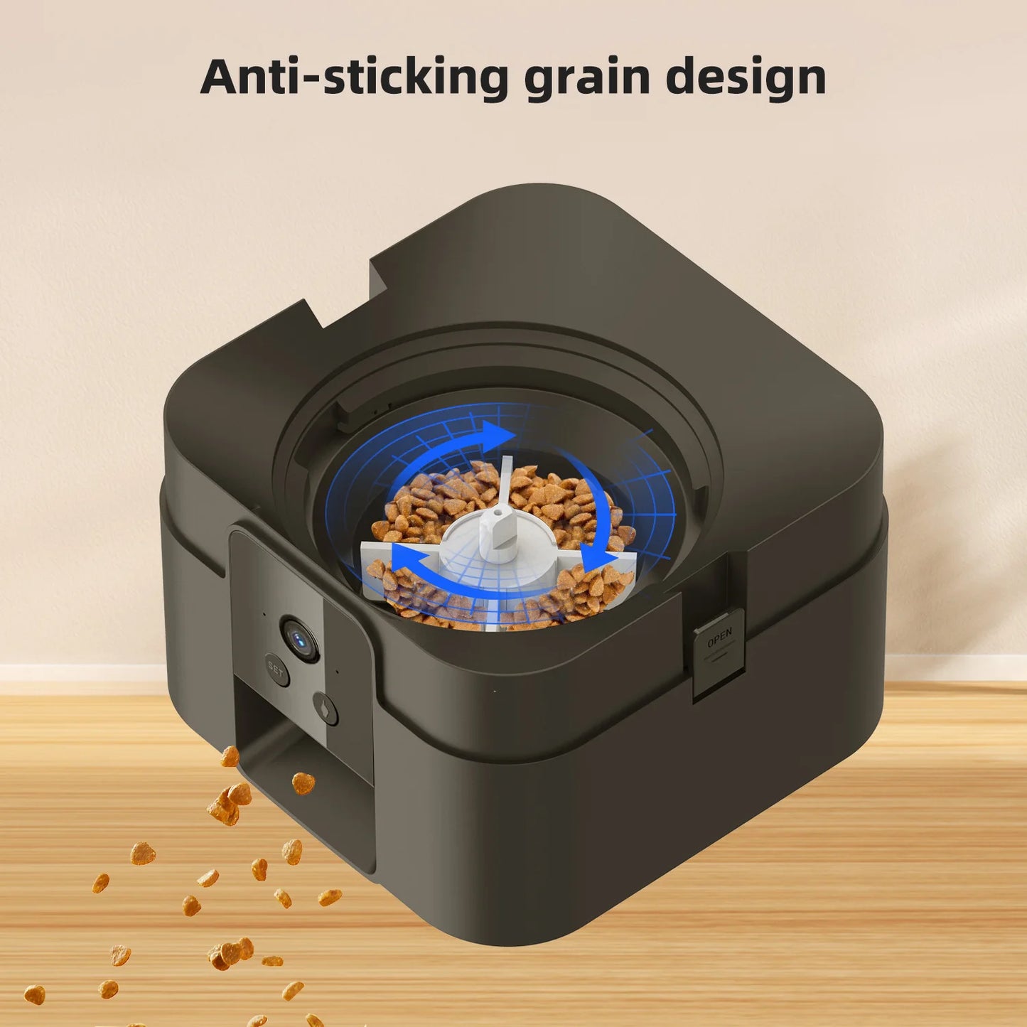 2L Automatic Pet Feeder Cat Smart Pet Feeder Wi-Fi & Camera Controlled feeder Dog & Cat Food Dispenser Remote App (No 5V 2A plug