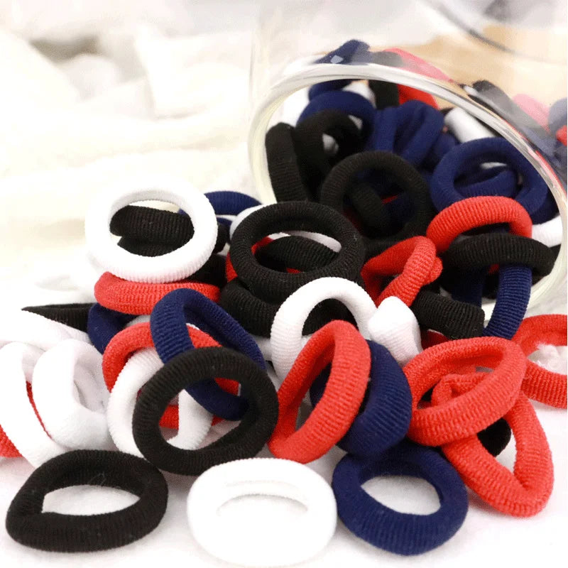 100/200PCS Women Girls Colorful Nylon Elastic Hair Bands Ponytail Hold Small Hair Tie Rubber Bands Scrunchie Hair Accessories