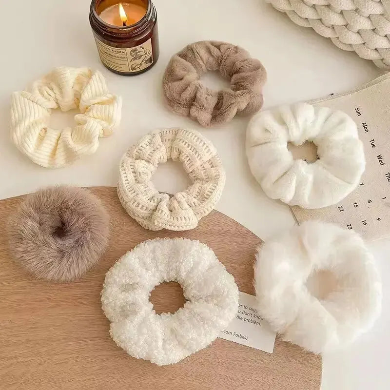 7/21 Pcs/Set Women Hair Scrunchies Set Plush Solid Hair Band for Girls Ponytail Holder Rubber Bands Hair Ties Hair Accessories