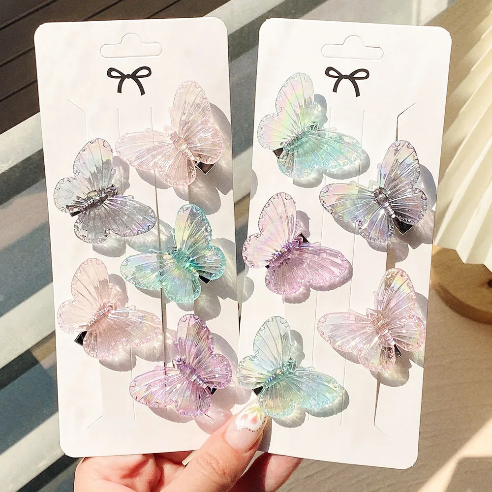 5Pcs/set Mermaid Color Fairy Butterfly Hair Clips For Women Girls  Colorful Hairpins Barrettes Headwear Fashion Hair Accessories