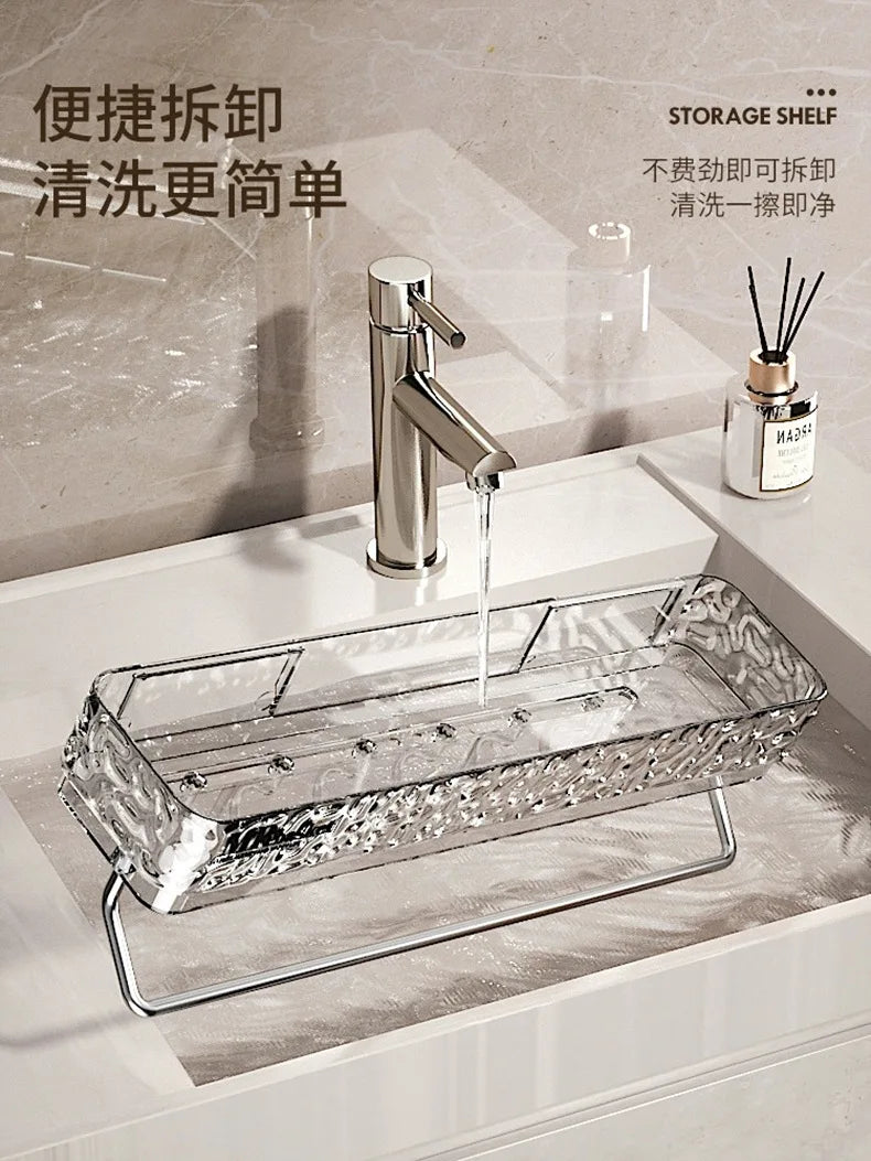 Bathroom Shelf No Drill Wall Mounted Toilet Organizer for Home Bathroom Storage