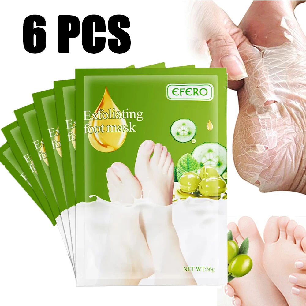 3/6/8 Pair Exfoliating Feet Mask Exfoliating Foot Peel Mask Socks Pedicure Peeling Dead Skin Remover Feet Mask Peel Moisturizing