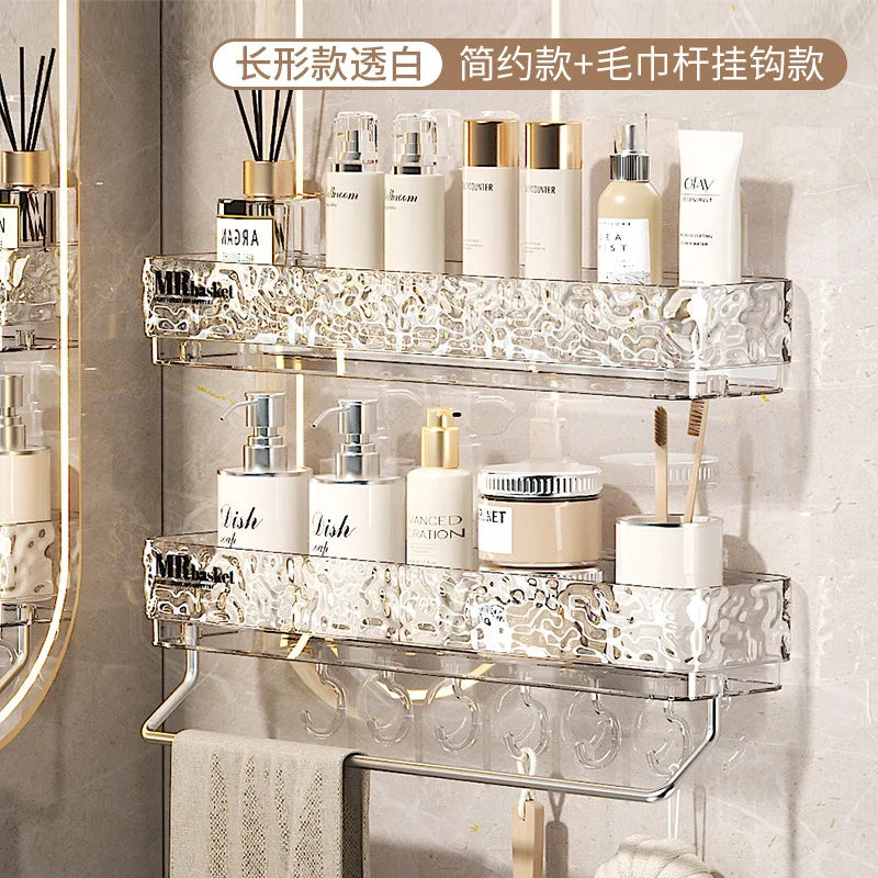Bathroom Shelf No Drill Wall Mounted Toilet Organizer for Home Bathroom Storage