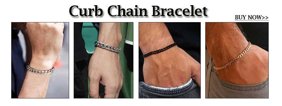 Vnox 3-7mm Cuban Chain Necklaces for Men Women, Stainless Steel Miami Curb Links Chain, Basic Cool Boy Collar