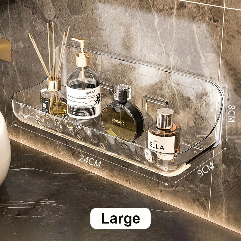 Bathroom Washstand Shelf Acryli No Drill Organizer Shower Storage Rack Cosmetics Storage Rack Wall Mounted Toilet Shampoo Holder